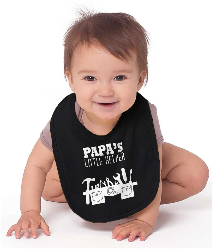 Papa's Little Helper Infant Baby Bib-Direct To Garment Print-Brisco Baby