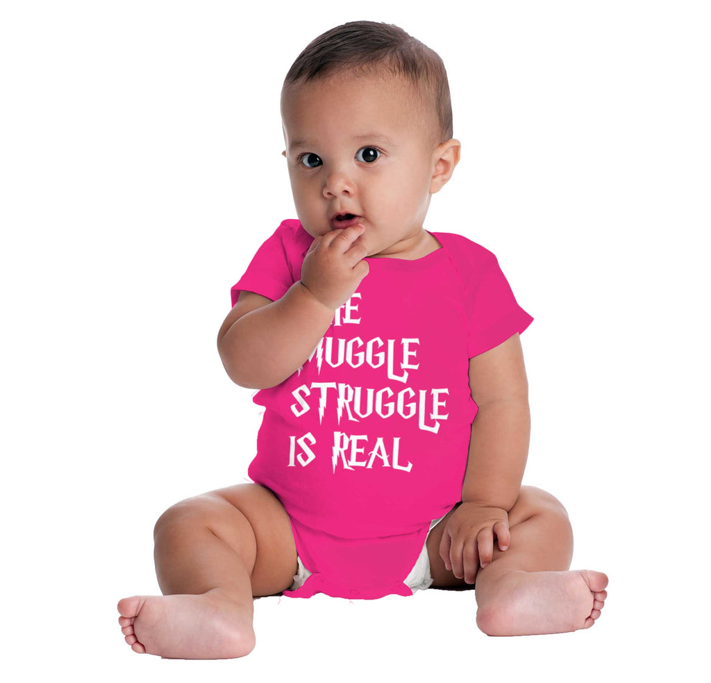 Muggle Struggle Is Real Romper Bodysuit-Direct To Garment Print-Brisco Baby