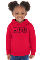 Crawl Walk Surf Toddler Pullover Hoodie-Direct To Garment Print-Brisco Baby