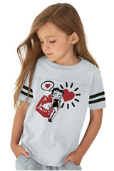 Cartoon Betty Toddler Football Jersey Tee-Direct To Garment Print-Brisco Baby