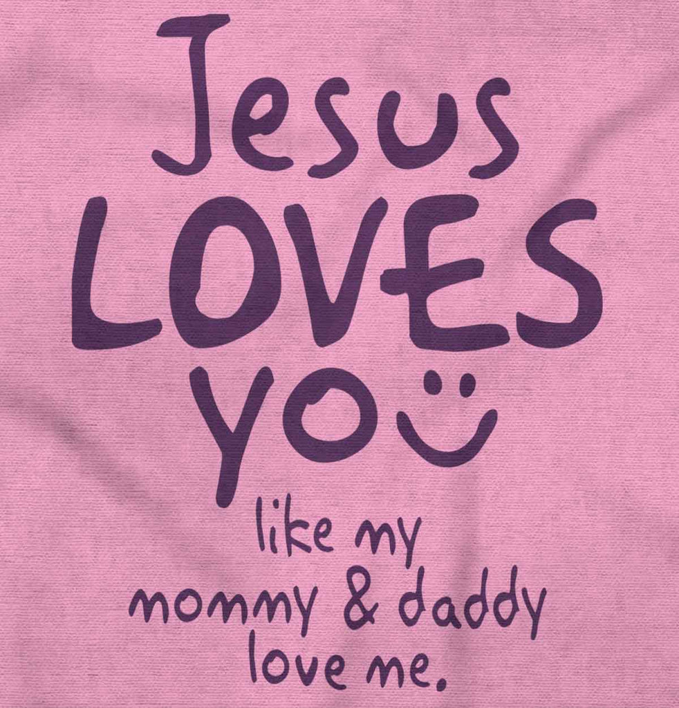 Jesus Loves You Infant Baby Bib-Direct To Garment Print-Brisco Baby