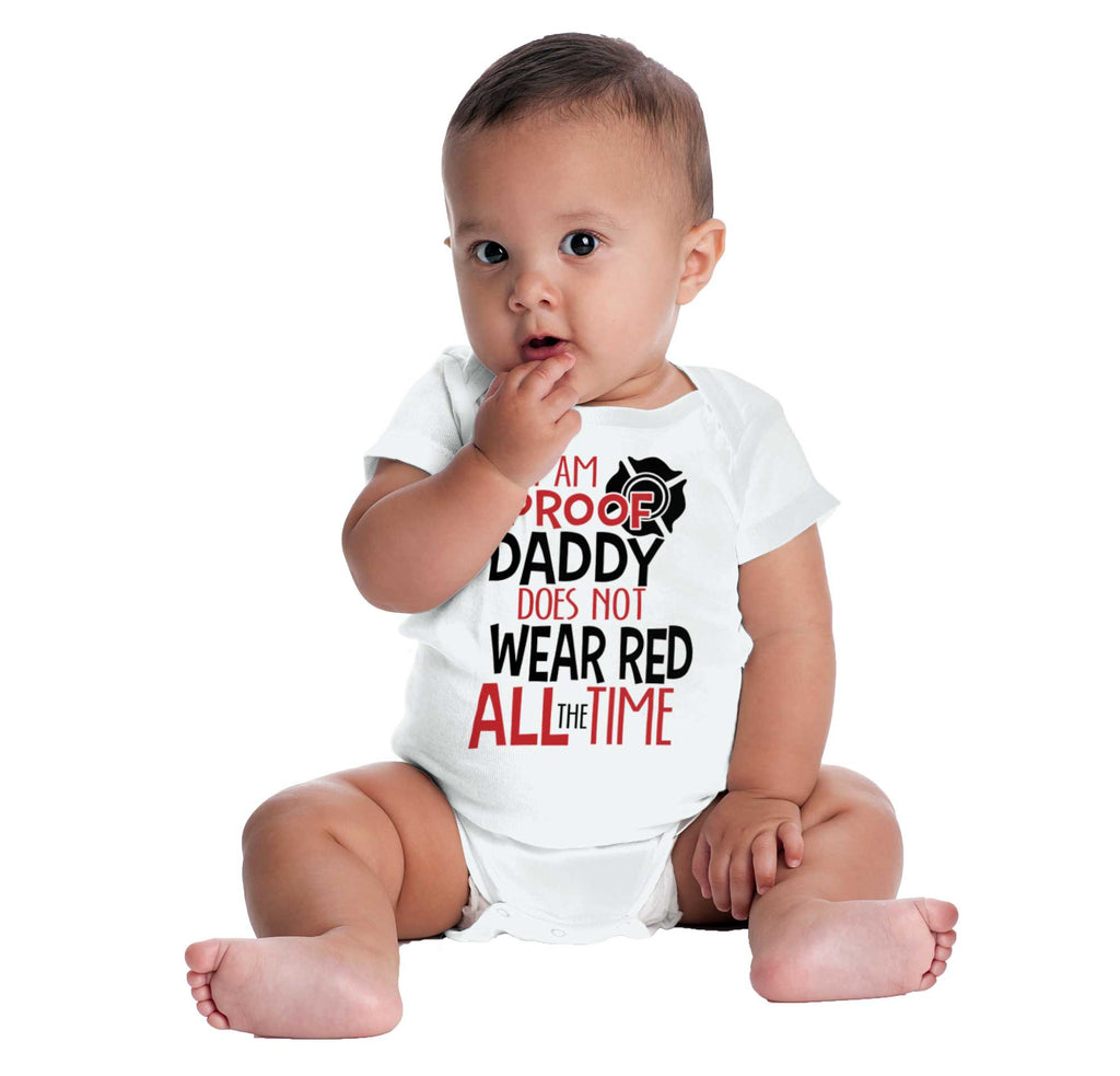Father Firefighter Romper Bodysuit-Direct To Garment Print-Brisco Baby