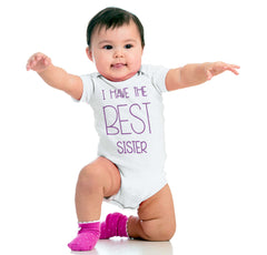 Have The Best Sister Romper Bodysuit-Direct To Garment Print-Brisco Baby