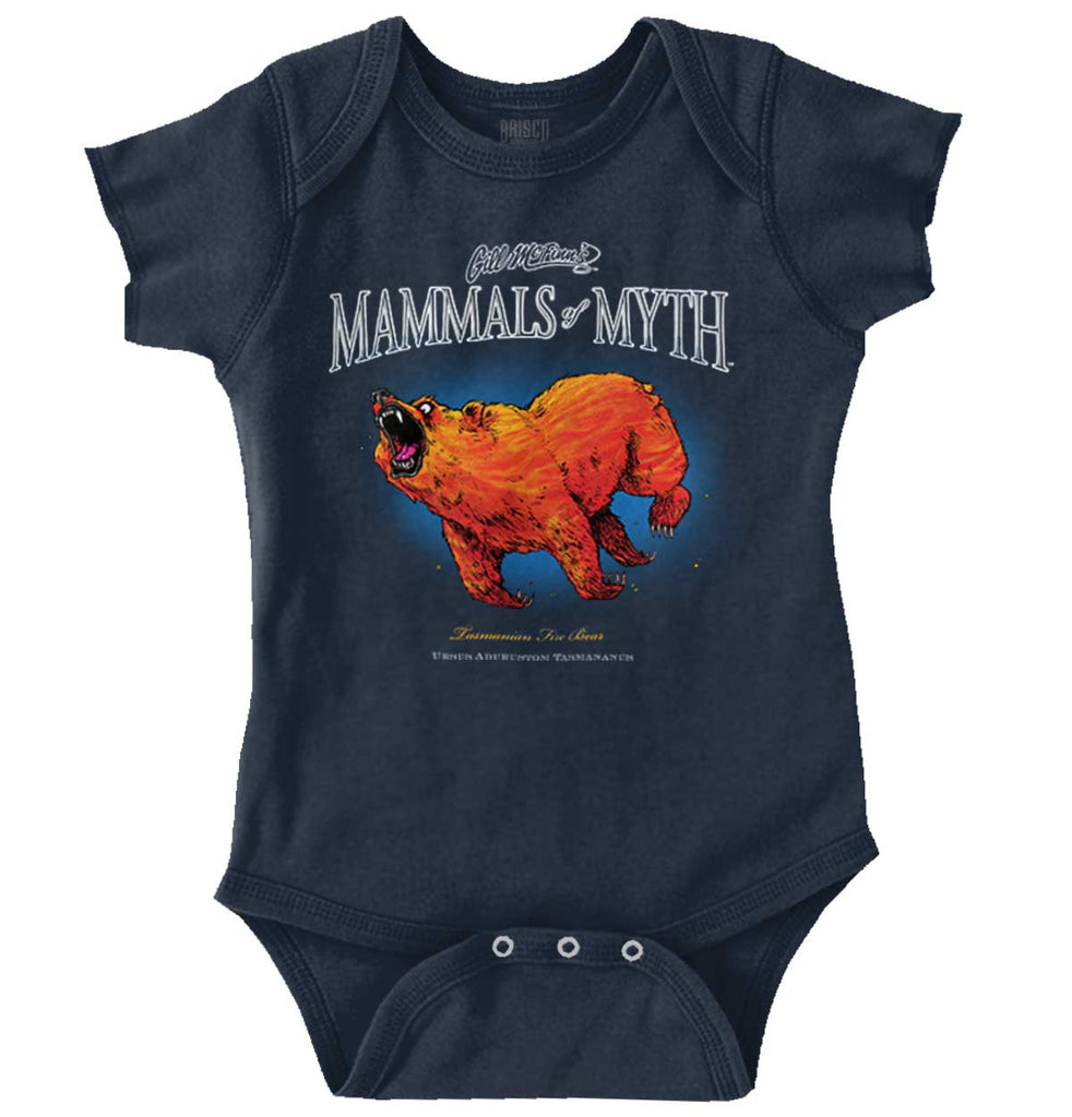 Tasmanian Fire Bear Romper Bodysuit-Direct To Garment Print-Brisco Baby