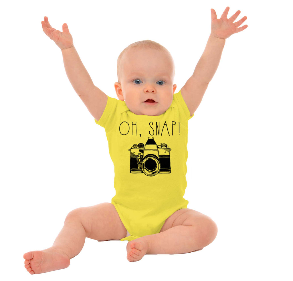 Oh Snap Camera Romper Bodysuit-Direct To Garment Print-Brisco Baby