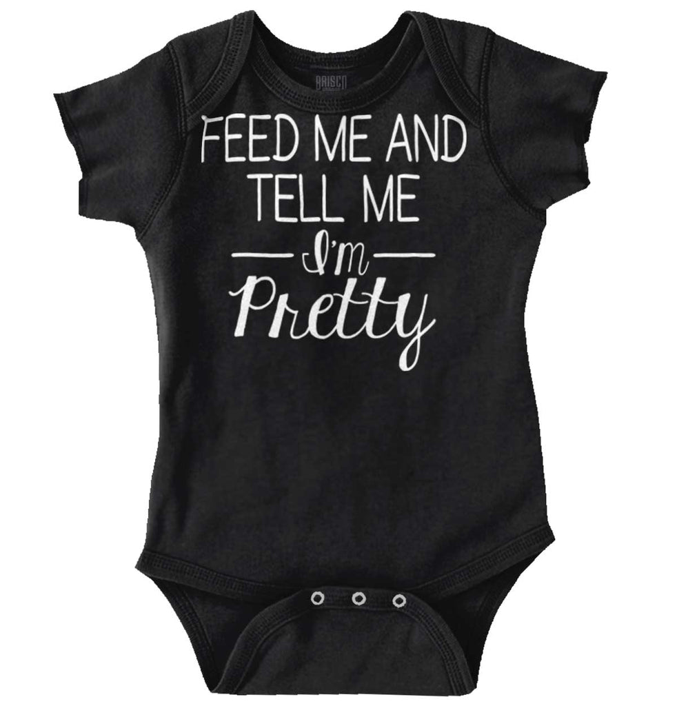 Tell Me I'm Pretty Romper Bodysuit-Direct To Garment Print-Brisco Baby