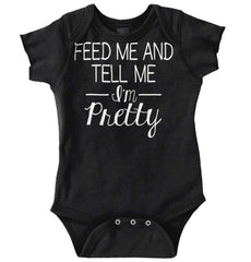 Tell Me I'm Pretty Romper Bodysuit-Direct To Garment Print-Brisco Baby