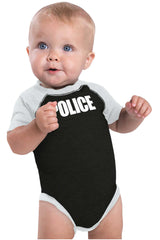Police Force Raglan Romper Bodysuit-Direct To Garment Print-Brisco Baby
