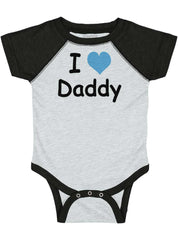 I Heart Daddy Raglan Romper Bodysuit-Direct To Garment Print-Brisco Baby