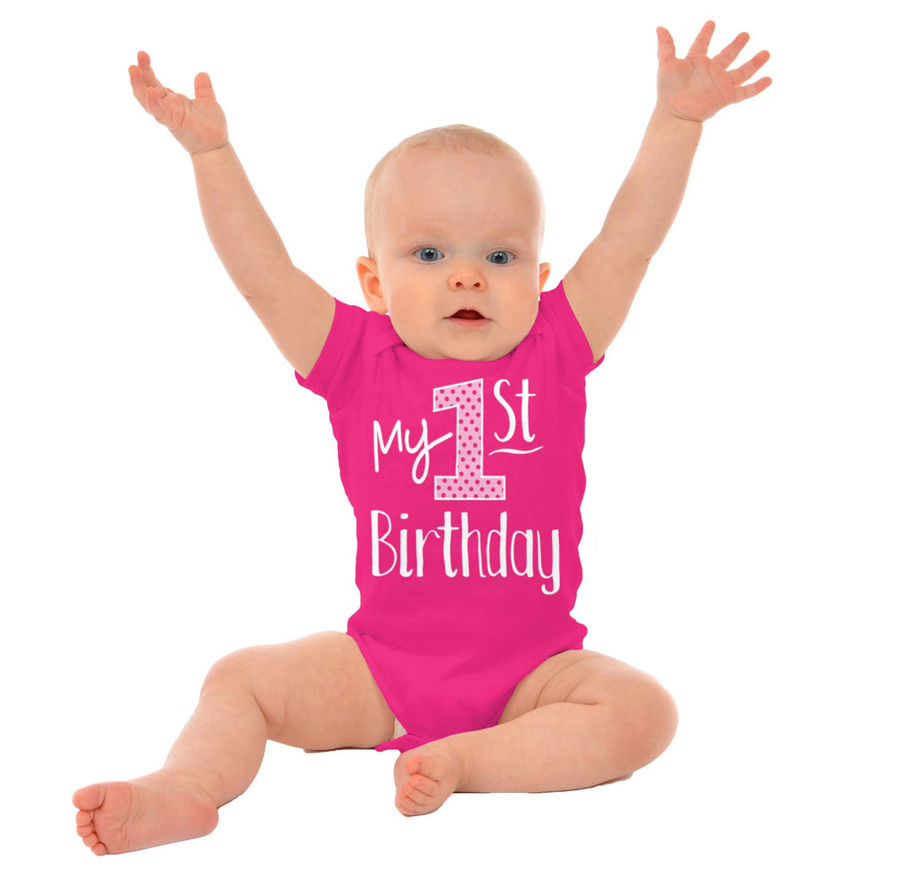 My First Birthday Romper Bodysuit-Direct To Garment Print-Brisco Baby