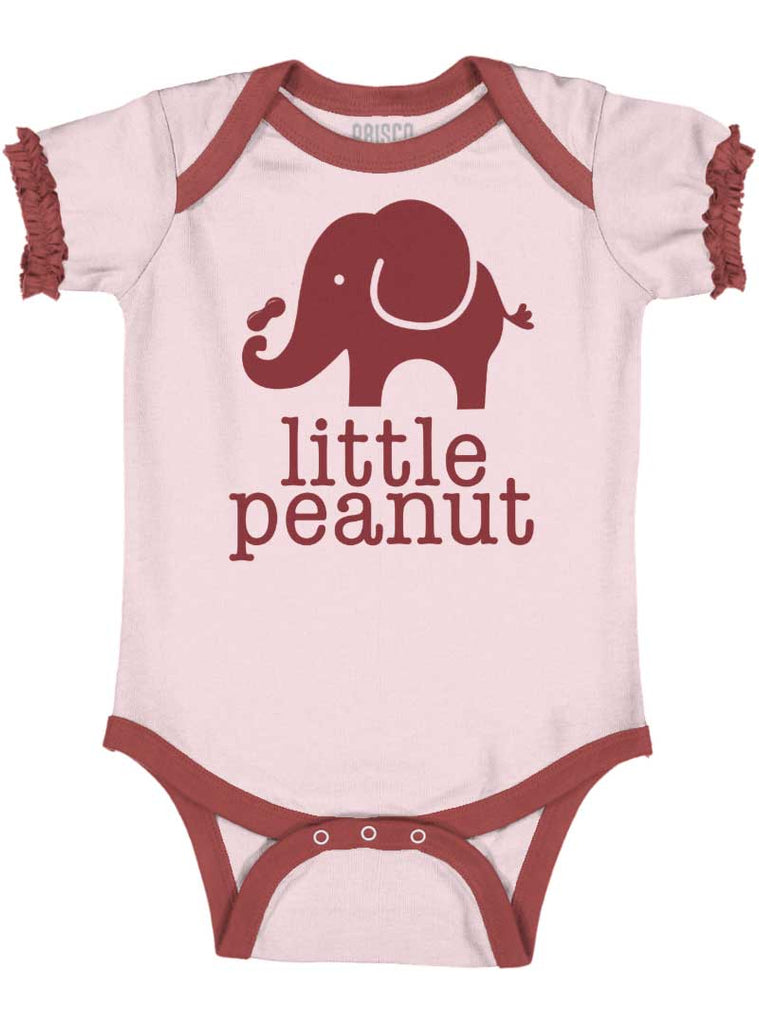 Elephant Peanut Baby Ruffled Trim Romper-Direct To Garment Print-Brisco Baby