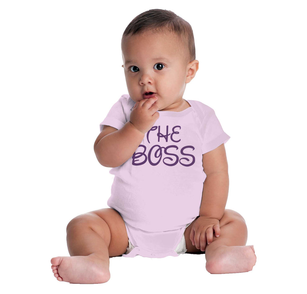 The Boss Romper Bodysuit-Direct To Garment Print-Brisco Baby