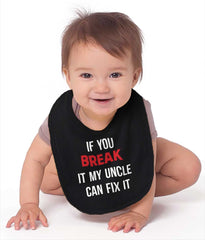 Uncle Can Fix It Infant Baby Bib-Direct To Garment Print-Brisco Baby