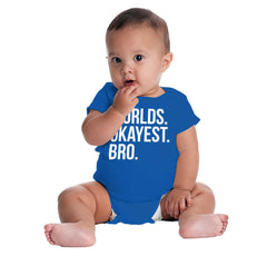 Worlds Okayest Bro Romper Bodysuit-Direct To Garment Print-Brisco Baby