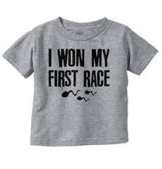 Won The Race Infant Toddler T Shirt-Direct To Garment Print-Brisco Baby