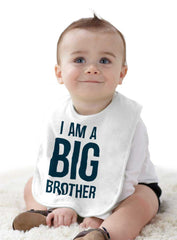 I Am A Big Brother Infant Baby Bib-Direct To Garment Print-Brisco Baby