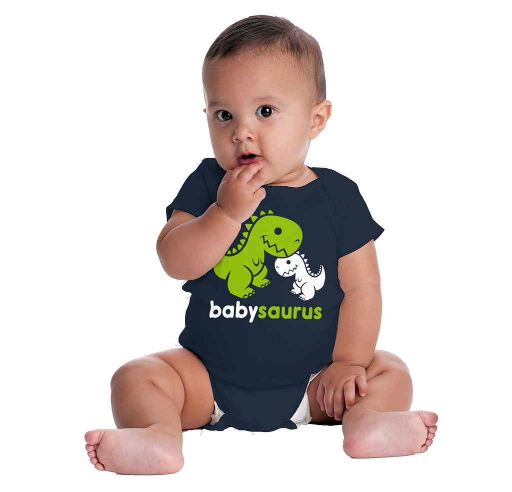 Babysaurus Rex Romper Bodysuit-Direct To Garment Print-Brisco Baby
