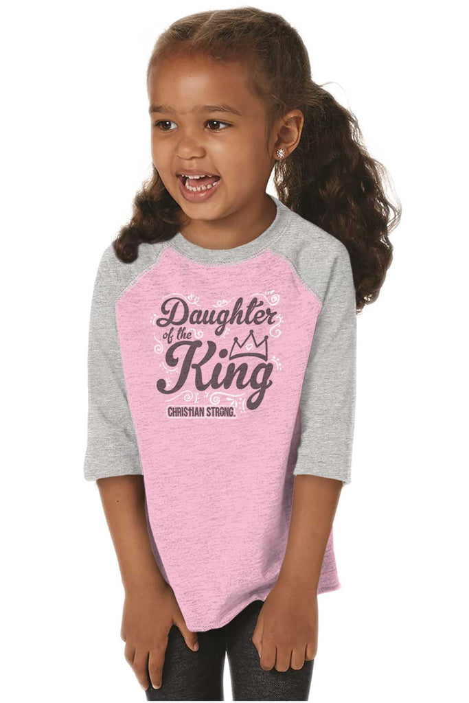Daughter Of The King Toddler Baseball-Direct To Garment Print-Brisco Baby