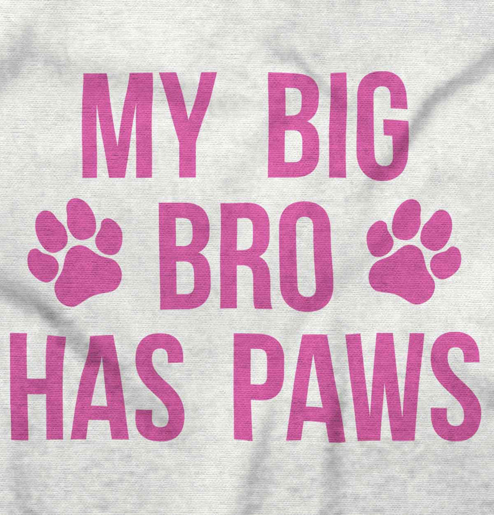 Big Bro Has Paws Toddler Ruffle Bottom Tee-Direct To Garment Print-Brisco Baby
