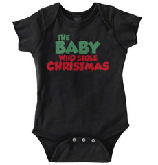 Baby Who Stole Christmas Romper Bodysuit-Direct To Garment Print-Brisco Baby