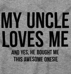 Uncle Loves Me Bough Raglan Romper Bodysuit-Direct To Garment Print-Brisco Baby