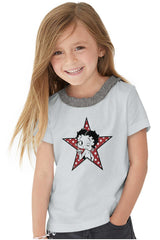 Betty Star Toddler Ruffled Trim T-Shirt-Direct To Garment Print-Brisco Baby