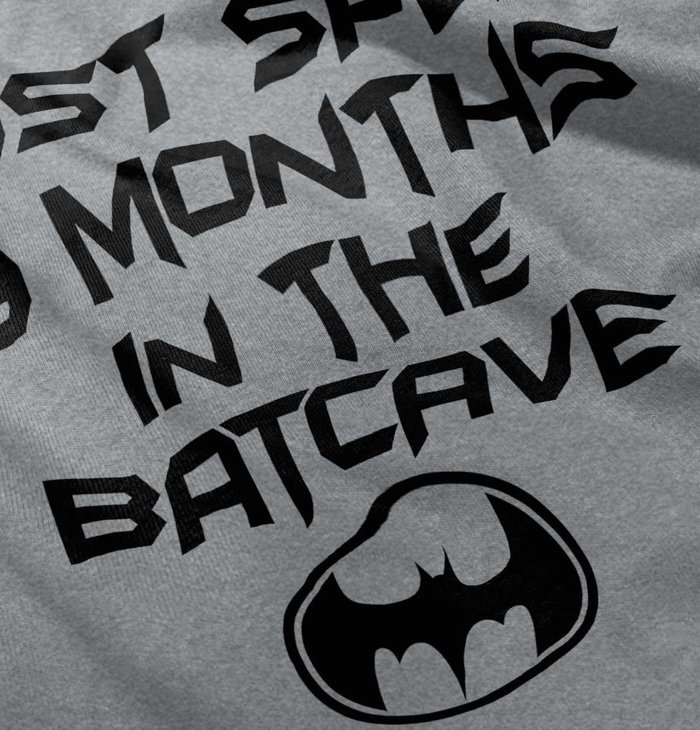9 Months in Batcave Infant Toddler T Shirt-Direct To Garment Print-Brisco Baby
