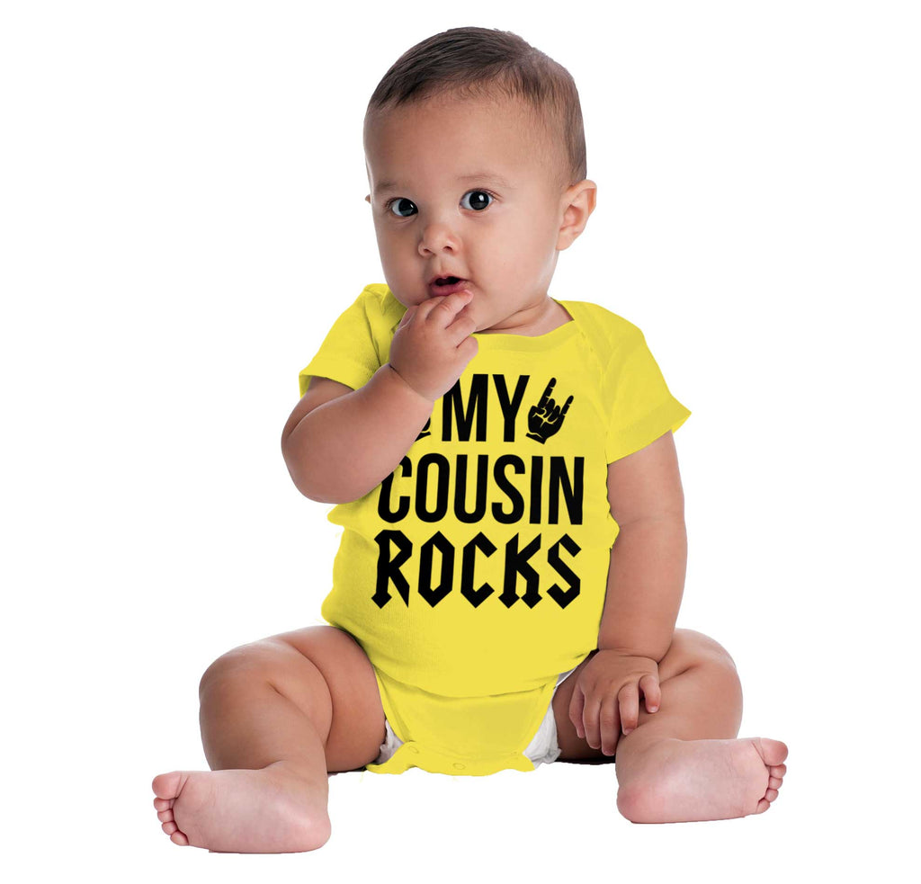 My Cousin Rocks Romper Bodysuit-Direct To Garment Print-Brisco Baby