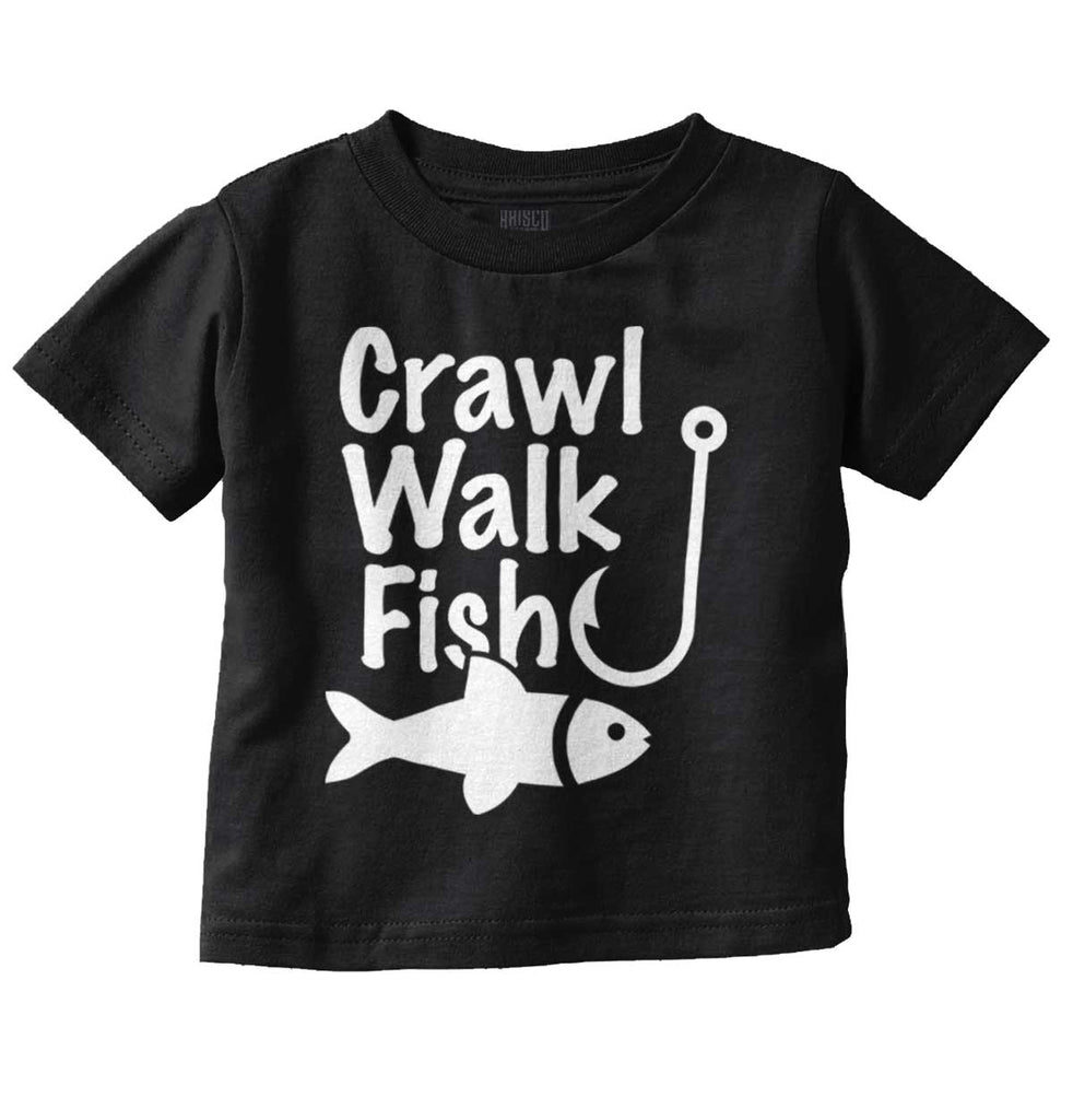 Crawl Walk Fish Infant Toddler T Shirt-Direct To Garment Print-Brisco Baby