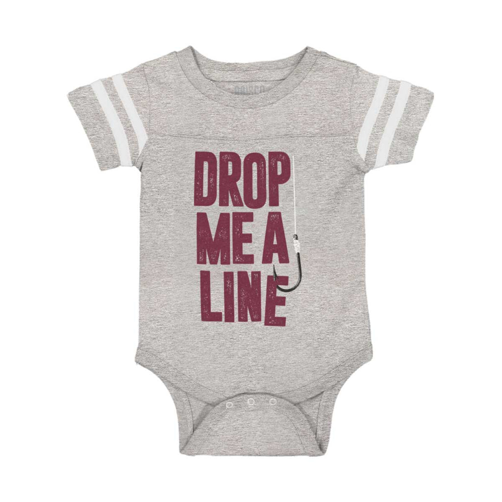 Drop Me A Line Football Bodysuit-Direct To Garment Print-Brisco Baby