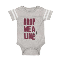 Drop Me A Line Football Bodysuit-Direct To Garment Print-Brisco Baby