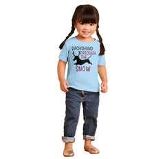 Dachshund Through Snow Infant Toddler T Shirt-Direct To Garment Print-Brisco Baby