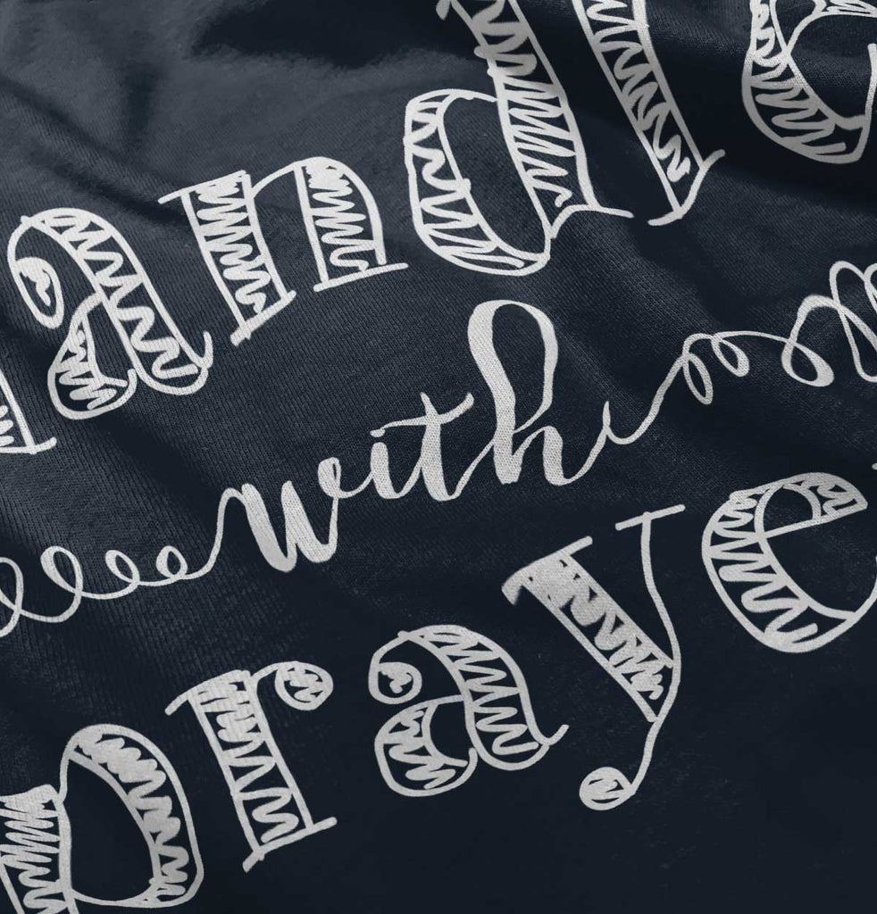 Handle With Prayer Ringer Romper Bodysuit-Direct To Garment Print-Brisco Baby