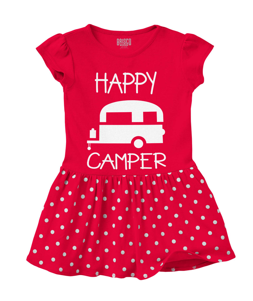 Happy Camper Baby Polka Dot Skirt Dress-Direct To Garment Print-Brisco Baby
