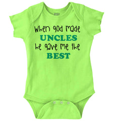 When God Made Uncles Romper Bodysuit-Direct To Garment Print-Brisco Baby