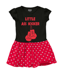 Little Ass Kicker Baby Polka Dot Skirt Dress-Direct To Garment Print-Brisco Baby