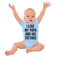 I Love Papa And Tattoos Romper Bodysuit-Direct To Garment Print-Brisco Baby