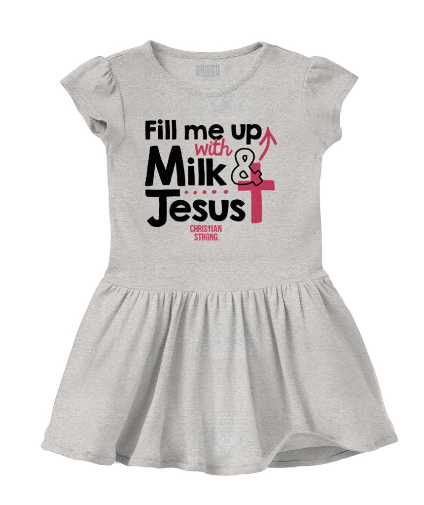 Milk And Jesus Solid Baby Infant Dress-Direct To Garment Print-Brisco Baby