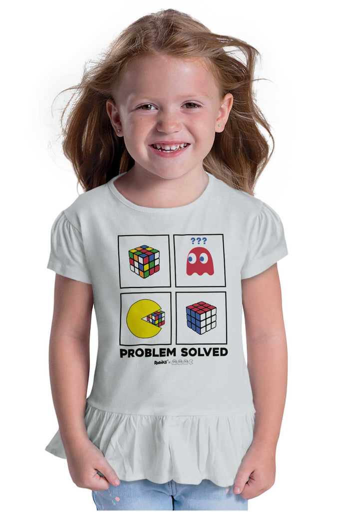 Problem Solved Toddler Ruffle Bottom Tee-Direct To Garment Print-Brisco Baby