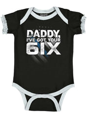 Got Your Six Baby Ruffled Trim Romper-Direct To Garment Print-Brisco Baby