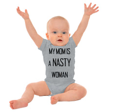 Nasty Woman Romper Bodysuit-Direct To Garment Print-Brisco Baby