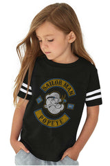 Popeye The Sailor Man Toddler Football Jersey Tee-Direct To Garment Print-Brisco Baby