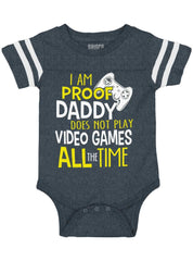 Daddy Plays Video Games Football Romper Bodysuit-Direct To Garment Print-Brisco Baby