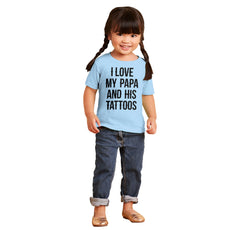 I Love Papa And Tattoos Infant Toddler T Shirt-Direct To Garment Print-Brisco Baby