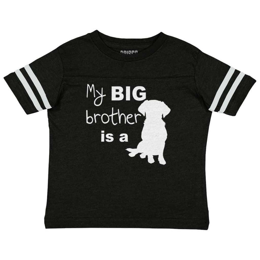 Brother is a Dog Toddler Football Jersey Tee-Direct To Garment Print-Brisco Baby