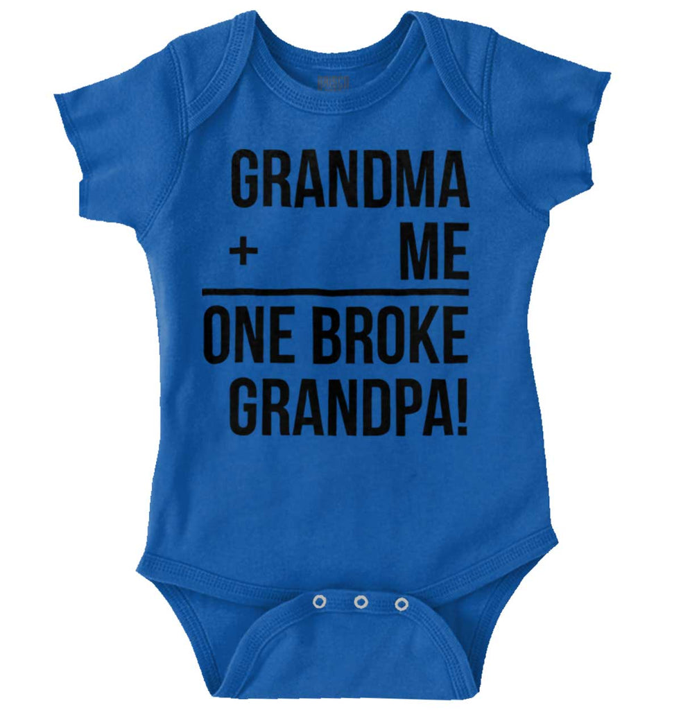 One Broke Grandpa Romper Bodysuit-Direct To Garment Print-Brisco Baby