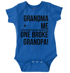 One Broke Grandpa Romper Bodysuit-Direct To Garment Print-Brisco Baby