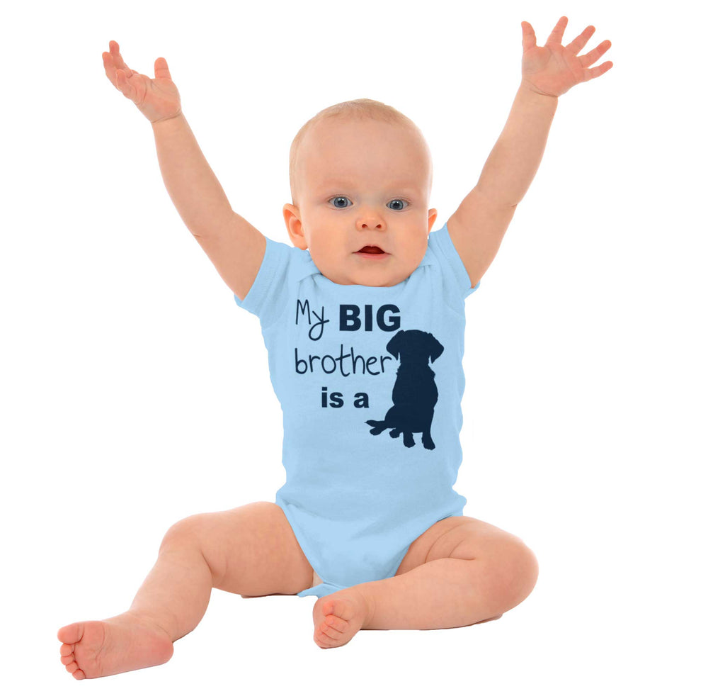 Brother is a Dog Romper Bodysuit-Direct To Garment Print-Brisco Baby