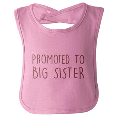 Promoted To Big Sister Infant Baby Bib-Direct To Garment Print-Brisco Baby
