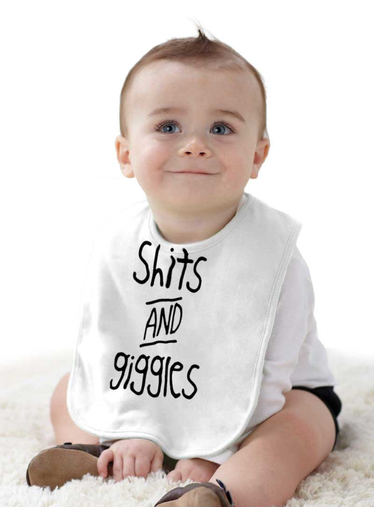 Shits and Giggles Infant Baby Bib-Direct To Garment Print-Brisco Baby